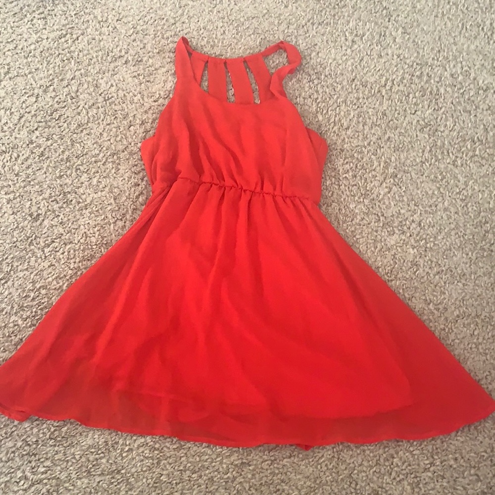 Red skater dress
